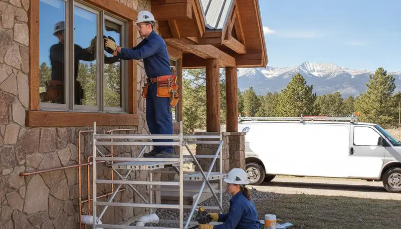 Plumber repairing a pipe in Colorado Springs, CO for plumbing repair service
