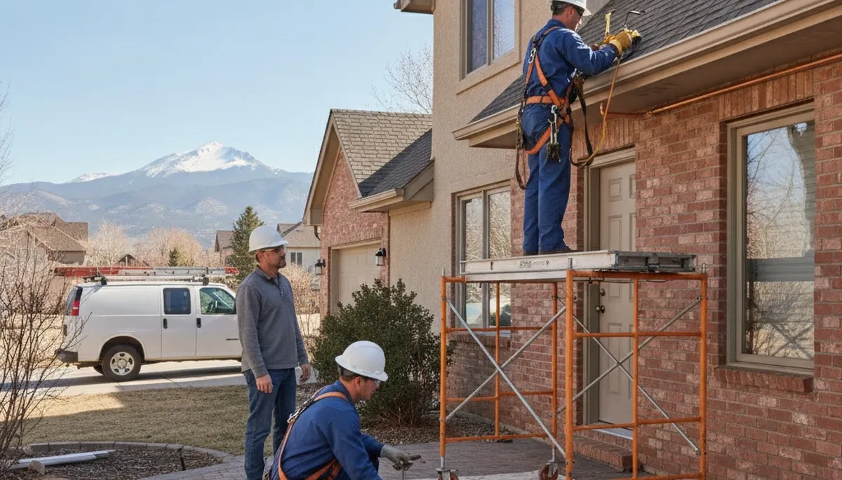 Plumber repairing a pipe in Colorado Springs, CO for plumbing repair service
