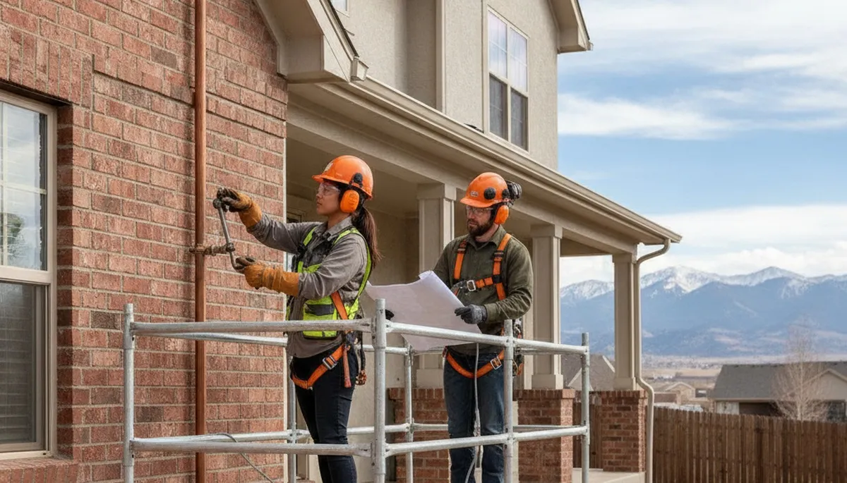 Plumber repairing plumbing in Colorado Springs, CO for residential service call