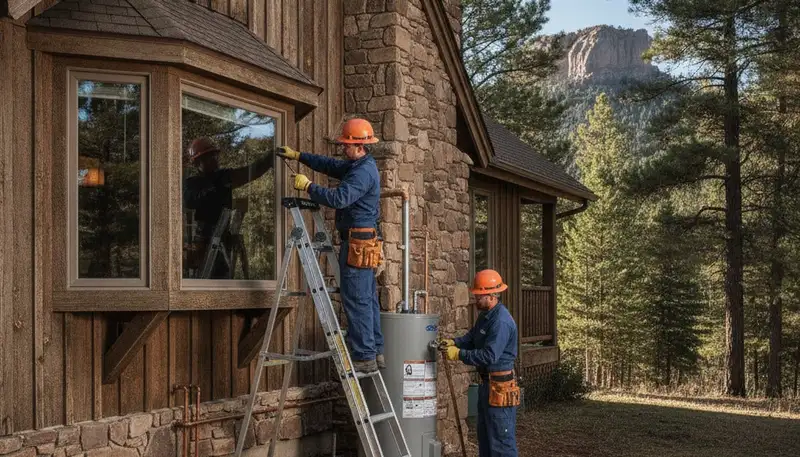 Colorado Springs, CO plumbing repair technician servicing residential pipes and fixtures