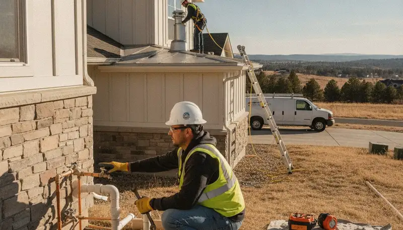Colorado Springs, CO plumber repairing a pipe for residential plumbing service