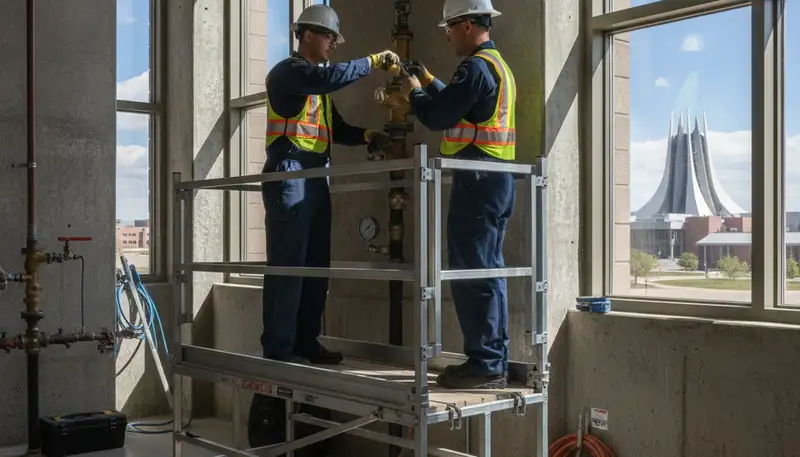 Plumber repairing a leak in Colorado Springs, CO for residential plumbing service