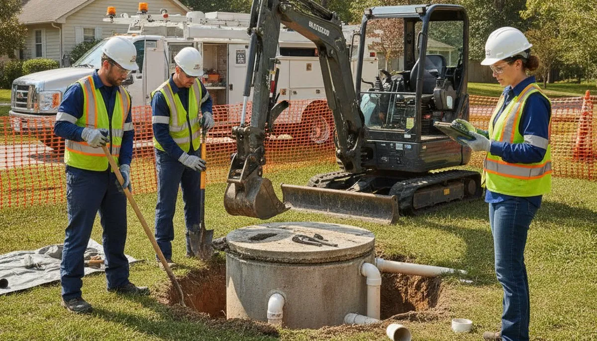 Septic repair service truck for Colorado Springs, CO homes in a plumbing repair job