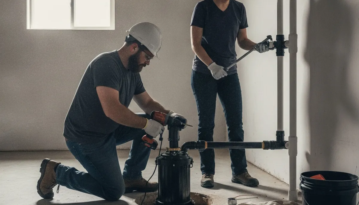 Sump pump installation by a Colorado Springs, CO plumber to protect basements from flooding